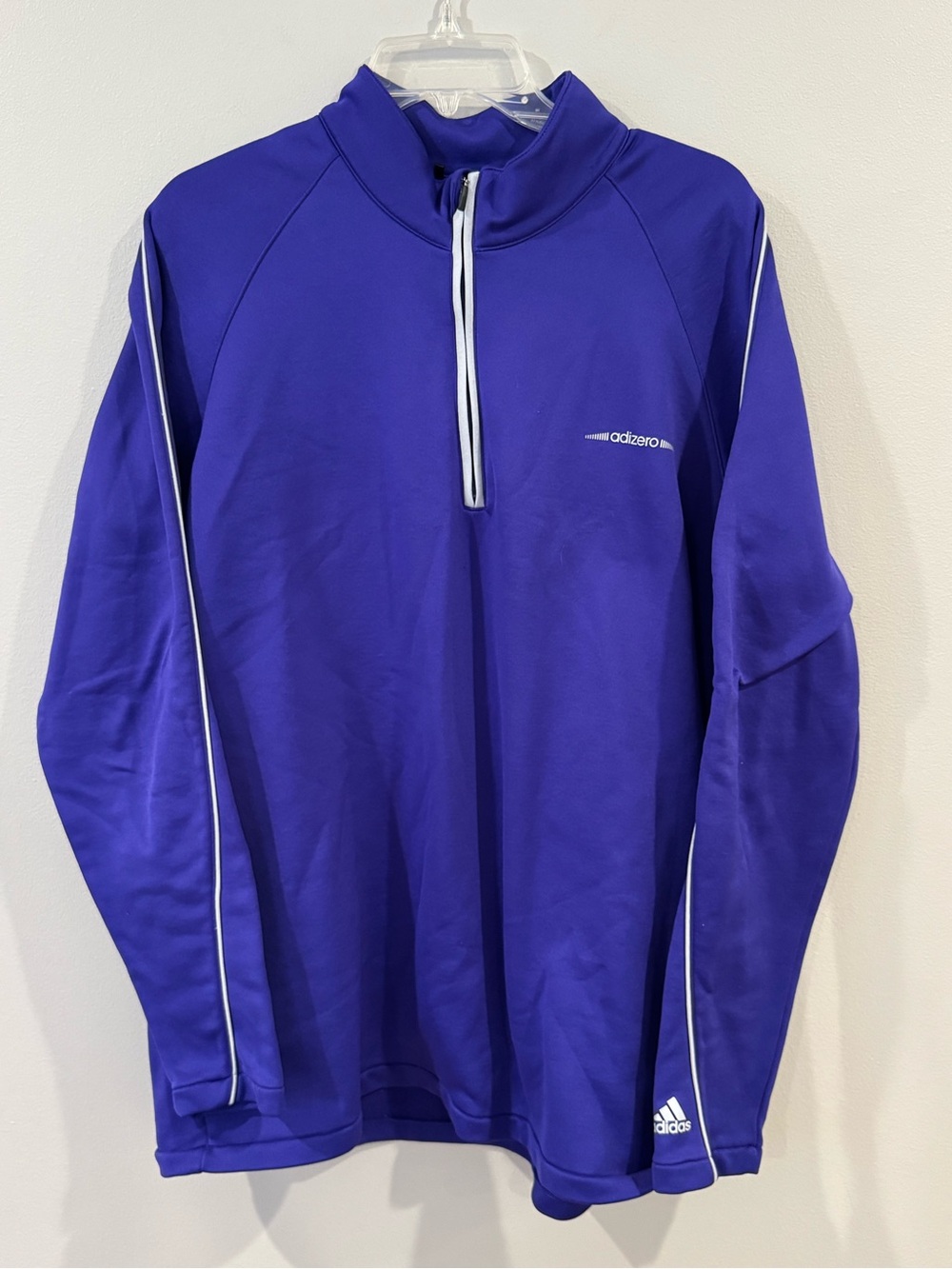 Adidas Adizero Pullover Mens XL Purple 1/4 Zip Golf Top Long Sleeve Sweatshirt - Picture 1 of 8